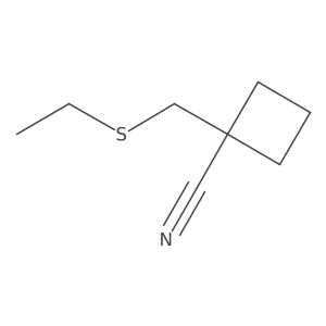 1-[(Ethylsulfanyl)methyl]cyclobutane-1-carbonitrile结构式