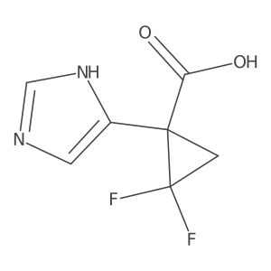2,2-difluoro-1-(1H-imidazol-5-yl)cyclopropane-1-carboxylic acid结构式