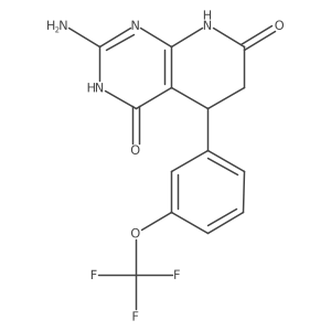 2-Amino-5-(3-(trifluoromethoxy)phenyl)-5,8-dihydropyrido[2,3-d]pyrimidine-4,7(3H,6H)-dione结构式