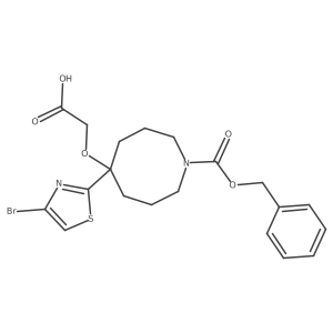 2-({1-[(Benzyloxy)carbonyl]-5-(4-bromo-1,3-thiazol-2-yl)azocan-5-yl}oxy)acetic acid结构式