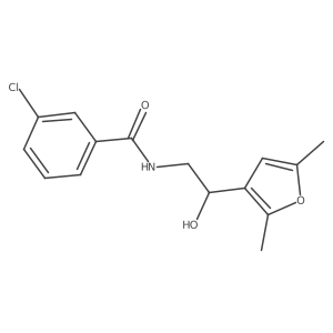 3-chloro-N-[2-(2,5-dimethylfuran-3-yl)-2-hydroxyethyl]benzamide结构式