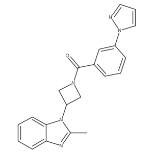 2-methyl-1-{1-[3-(1H-pyrazol-1-yl)benzoyl]azetidin-3-yl}-1H-1,3-benzodiazole Structure