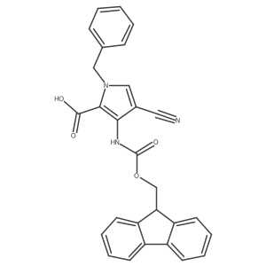 1-benzyl-4-cyano-3-({[(9H-fluoren-9-yl)methoxy]carbonyl}amino)-1H-pyrrole-2-carboxylic acid Structure