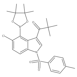 1-(5-Chloro-4-(4,4,5,5-tetramethyl-1,3,2-dioxaborolan-2-yl)-1-tosyl-1H-indol-3-yl)-2,2-dimethylpropan-1-one结构式