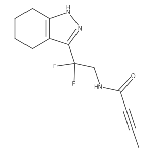 N-[2,2-difluoro-2-(4,5,6,7-tetrahydro-2H-indazol-3-yl)ethyl]but-2-ynamide结构式