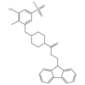 (9H-fluoren-9-yl)methyl 4-{[3-amino-5-(fluorosulfonyl)-2-methylphenyl]methyl}piperazine-1-carboxylate结构式