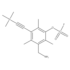 3-(Aminomethyl)-2,4,6-trimethyl-5-[2-(trimethylsilyl)ethynyl]phenyl sulfurofluoridate结构式