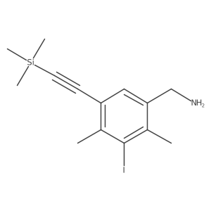 1-{3-Iodo-2,4-dimethyl-5-[2-(trimethylsilyl)ethynyl]phenyl}methanamine Structure