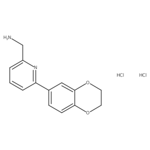 1-[6-(2,3-Dihydro-1,4-benzodioxin-6-yl)pyridin-2-yl]methanamine dihydrochloride结构式