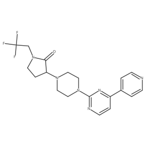 3-{4-[4-(Pyridin-4-yl)pyrimidin-2-yl]piperazin-1-yl}-1-(2,2,2-trifluoroethyl)pyrrolidin-2-one Structure