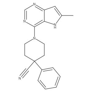 1-{6-methyl-5H-pyrrolo[3,2-d]pyrimidin-4-yl}-4-phenylpiperidine-4-carbonitrile结构式