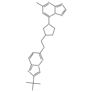 3-[({2-Tert-butylimidazo[1,2-b]pyridazin-6-yl}oxy)methyl]-1-{5-methyl-[1,2,4]triazolo[1,5-a]pyrimidin-7-yl}pyrrolidine Structure