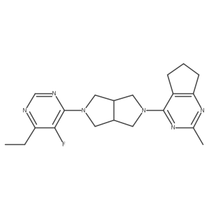 4-ethyl-5-fluoro-6-(5-{2-methyl-5H,6H,7H-cyclopenta[d]pyrimidin-4-yl}-octahydropyrrolo[3,4-c]pyrrol-2-yl)pyrimidine结构式