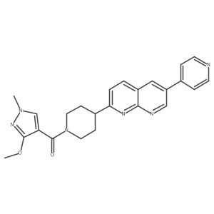 2-[1-(3-methoxy-1-methyl-1H-pyrazole-4-carbonyl)piperidin-4-yl]-6-(pyridin-4-yl)-1,8-naphthyridine Structure