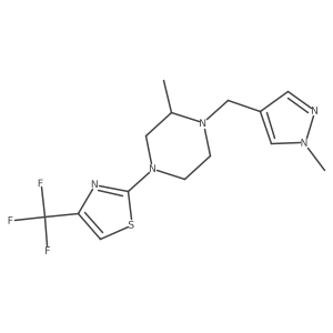 2-methyl-1-[(1-methyl-1H-pyrazol-4-yl)methyl]-4-[4-(trifluoromethyl)-1,3-thiazol-2-yl]piperazine Structure