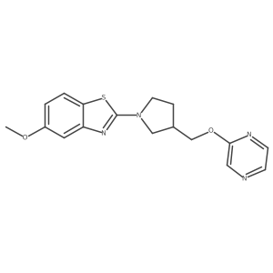5-Methoxy-2-{3-[(pyrazin-2-yloxy)methyl]pyrrolidin-1-yl}-1,3-benzothiazole结构式
