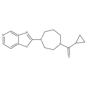 1-Cyclopropanecarbonyl-4-{[1,3]thiazolo[4,5-c]pyridin-2-yl}-1,4-diazepane结构式
