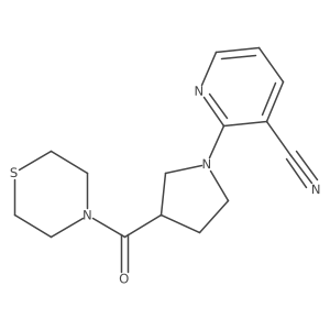 2-[3-(Thiomorpholine-4-carbonyl)pyrrolidin-1-yl]pyridine-3-carbonitrile Structure
