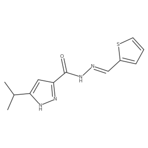 3-Isopropyl-N'-(thiophen-2-ylmethylene)-1H-pyrazole-5-carbohydrazide Structure