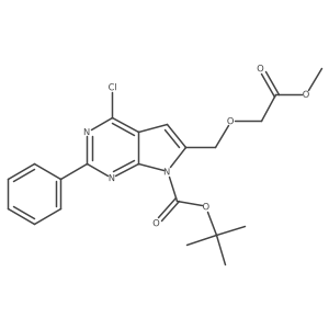 Tert-butyl 4-chloro-6-[(2-methoxy-2-oxoethoxy)methyl]-2-phenylpyrrolo[2,3-d]pyrimidine-7-carboxylate结构式