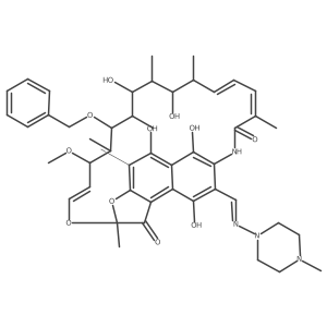 Rifamycin, 25-O-deacetyl-3-[[(4-methyl-1-piperazinyl)imino]methyl]-25-O-(phenylmethyl)-结构式