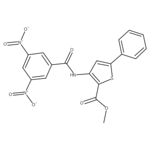 Methyl 3-(3,5-dinitrobenzamido)-5-phenylthiophene-2-carboxylate Structure