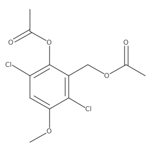 Benzenemethanol, 2-(acetyloxy)-3,6-dichloro-5-methoxy-, 1-acetate Structure