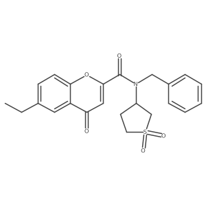 N-benzyl-N-(1,1-dioxidotetrahydrothiophen-3-yl)-6-ethyl-4-oxo-4H-chromene-2-carboxamide结构式