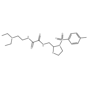 N1-(2-(diethylamino)ethyl)-N2-((3-tosyloxazolidin-2-yl)methyl)oxalamide Structure