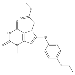 methyl 2-(8-((4-ethoxyphenyl)amino)-3-methyl-2,6-dioxo-2,3-dihydro-1H-purin-7(6H)-yl)acetate结构式