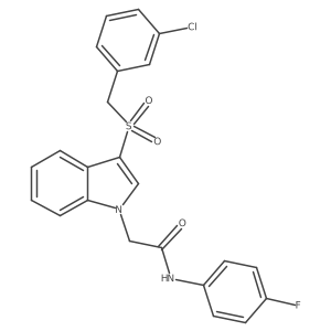 2-(3-((3-chlorobenzyl)sulfonyl)-1H-indol-1-yl)-N-(4-fluorophenyl)acetamide结构式