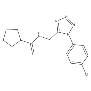 N-((1-(4-chlorophenyl)-1H-tetrazol-5-yl)methyl)cyclopentanecarboxamide结构式