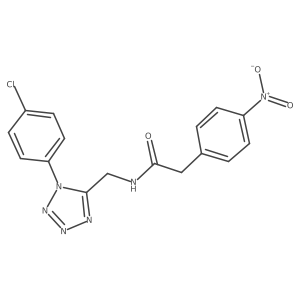 N-((1-(4-chlorophenyl)-1H-tetrazol-5-yl)methyl)-2-(4-nitrophenyl)acetamide结构式