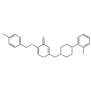 5-((4-chlorobenzyl)oxy)-2-((4-(2-fluorophenyl)piperazin-1-yl)methyl)-4H-pyran-4-one Structure