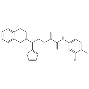 N1-(3-chloro-4-methylphenyl)-N2-(2-(3,4-dihydroisoquinolin-2(1H)-yl)-2-(furan-2-yl)ethyl)oxalamide结构式