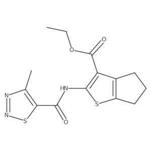 ethyl 2-{[(4-methyl-1,2,3-thiadiazol-5-yl)carbonyl]amino}-5,6-dihydro-4H-cyclopenta[b]thiophene-3-carboxylate Structure