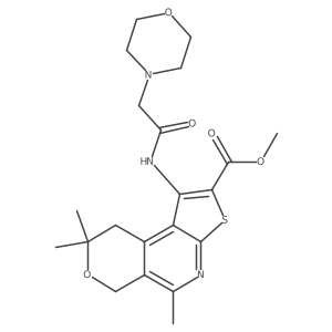 Methyl 8,12,12-trimethyl-3-[(2-morpholin-4-ylacetyl)amino]-11-oxa-5-thia-7-azatricyclo[7.4.0.02,6]trideca-1,3,6,8-tetraene-4-carboxylate Structure