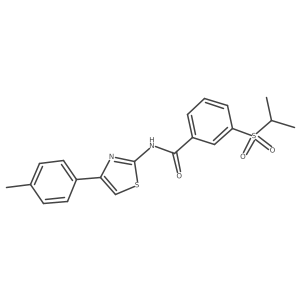 3-(isopropylsulfonyl)-N-(4-(p-tolyl)thiazol-2-yl)benzamide结构式