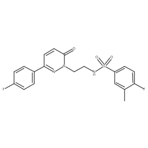 4-fluoro-N-(2-(3-(4-fluorophenyl)-6-oxopyridazin-1(6H)-yl)ethyl)-3-methylbenzenesulfonamide Structure