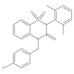4-[(4-chlorophenyl)methyl]-2-(2,6-dimethylphenyl)-3,4-dihydro-2H-1lambda6,2,4-benzothiadiazine-1,1,3-trione结构式