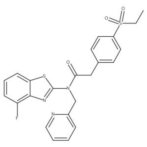 2-(4-(ethylsulfonyl)phenyl)-N-(4-fluorobenzo[d]thiazol-2-yl)-N-(pyridin-2-ylmethyl)acetamide结构式