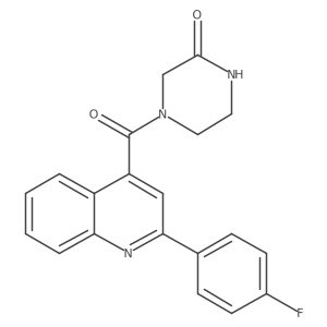 4-{[2-(4-Fluorophenyl)quinolin-4-yl]carbonyl}piperazin-2-one结构式