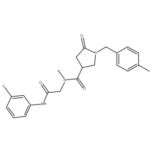 N-[2-(3-fluoroanilino)-2-oxoethyl]-N-methyl-1-[(4-methylphenyl)methyl]-5-oxopyrrolidine-3-carboxamide结构式
