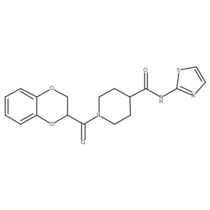 1-(2,3-dihydrobenzo[b][1,4]dioxine-2-carbonyl)-N-(thiazol-2-yl)piperidine-4-carboxamide Structure