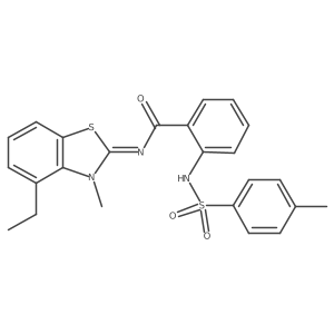 (E)-N-(4-ethyl-3-methylbenzo[d]thiazol-2(3H)-ylidene)-2-(4-methylphenylsulfonamido)benzamide结构式