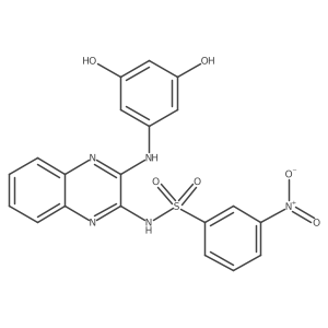 n-(3-(3,5-Dihydroxyphenylamino)quinoxalin-2-yl)-3-nitrobenzenesulfonamide结构式