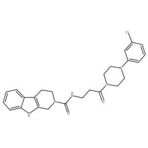 N-{3-[4-(3-chlorophenyl)piperazin-1-yl]-3-oxopropyl}-1,3,4,9-tetrahydro-2H-beta-carboline-2-carboxamide结构式
