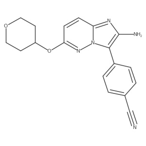 4-(2-amino-6-(tetrahydro-2H-pyran-4-yloxy)imidazo[1,2-b]pyridazin-3-yl)benzonitrile结构式