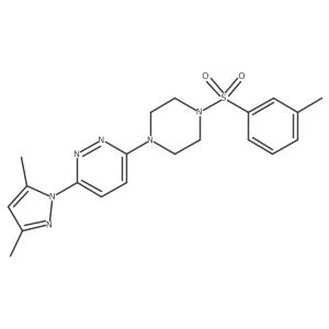3-(3,5-dimethyl-1H-pyrazol-1-yl)-6-(4-(m-tolylsulfonyl)piperazin-1-yl)pyridazine结构式