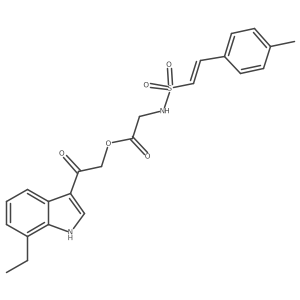 2-(7-ethyl-1H-indol-3-yl)-2-oxoethyl 2-[2-(4-methylphenyl)ethenesulfonamido]acetate结构式
